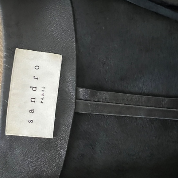 Sandro Leather Fringe Jacket | Size 1 fits like a 2/4 - Picture 3 of 7